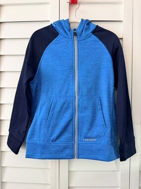 HEAD Girls Performance Full Zip Hoodie Blue Heather Navy XS 5/6
